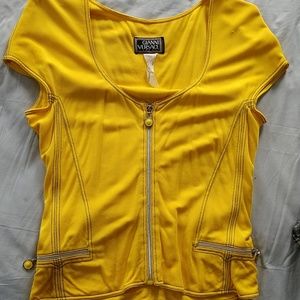 Gianni Versace yellow Suit pencil skirt